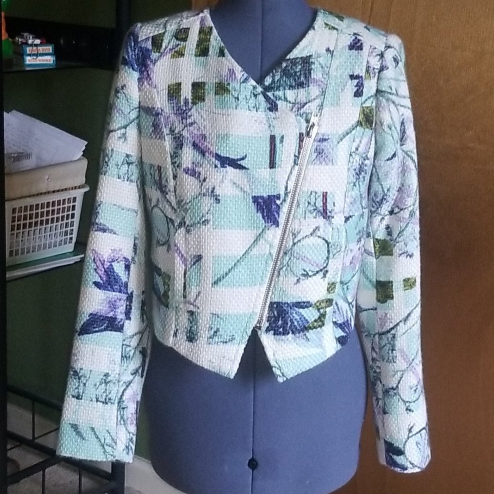 Bcbg Generation Aquashell Multi Crop Jacket Sz. 4 - image 1